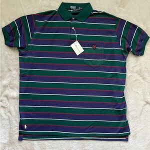 NEW Vintage Polo Ralph Lauren Striped Polo The Big Shirt size Medium